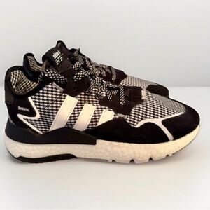 Adidas Nite Jogger Shoes Mens Size 8.5 Boost Runner Houndstooth Black FV3854